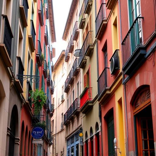 Callejones estrechos y coloridos en el barrio de Gracia, Barcelona